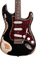 Fender Custom Shop 1961 Stratocaster Heavy Relic Black Over Desert Sand Rosewood Fingerboard Master Builder Designed by Dale Wilson #R121520