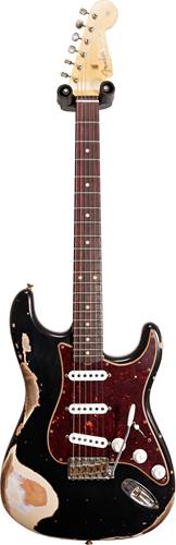 Fender Custom Shop 1961 Stratocaster Heavy Relic Black Over Desert Sand Rosewood Fingerboard Master Builder Designed by Dale Wilson #R121520