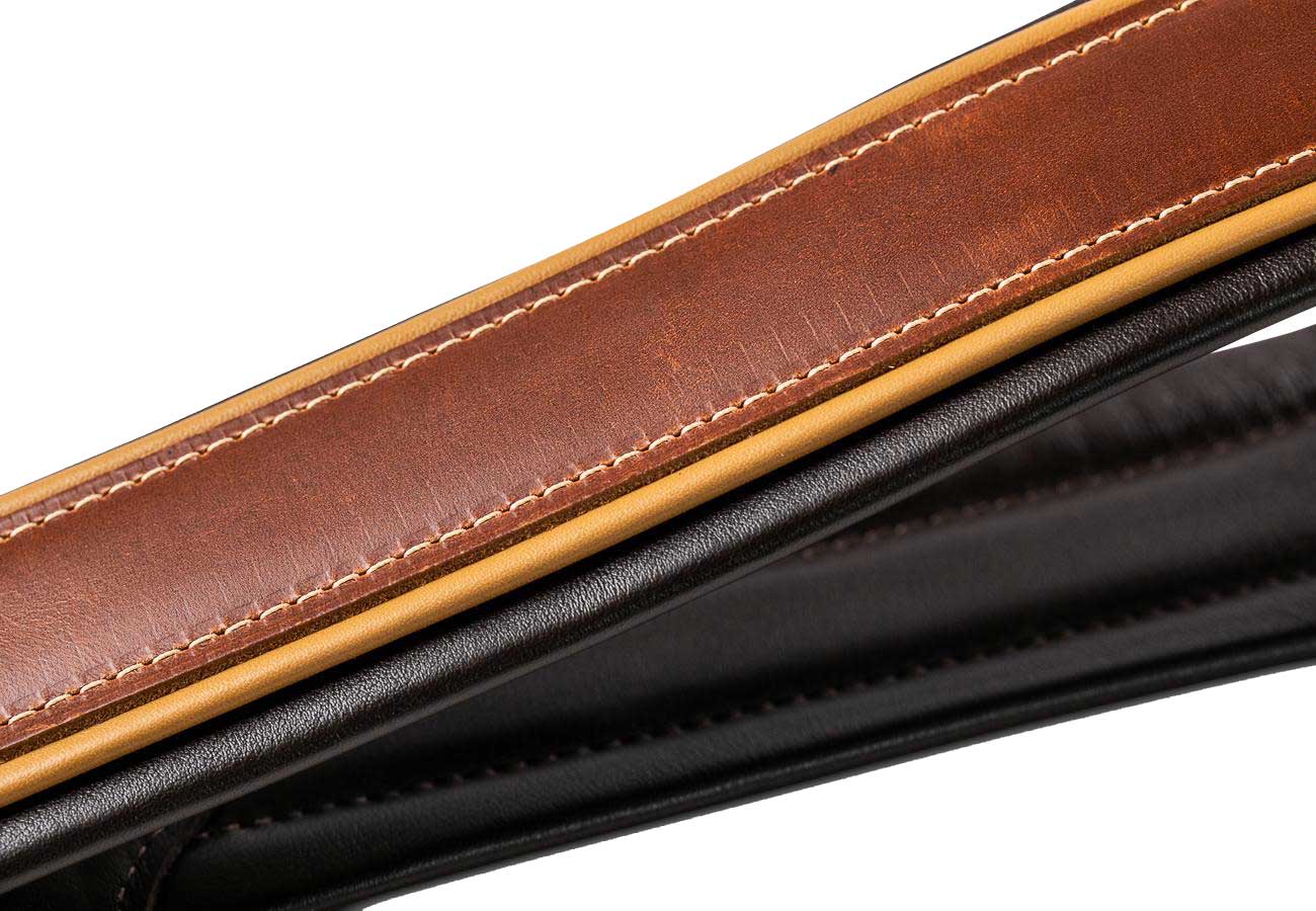 Taylor Century Strap Medium Brown/Butterscotch/Black Leather 2.5 Inch Strap