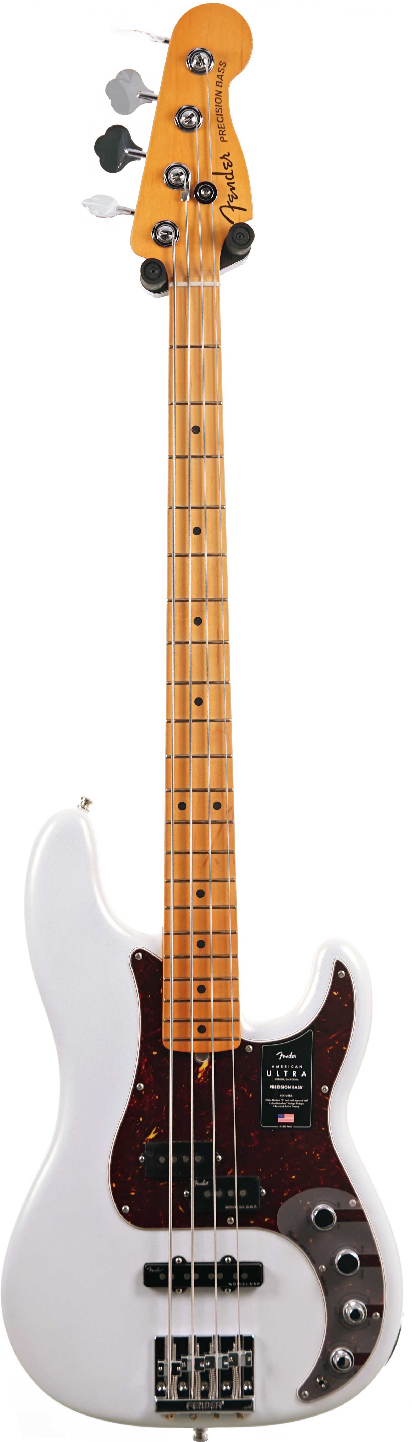 Fender American Ultra Precision Bass Arctic Pearl Maple Fingerboard (Nearly New) #US23103271
