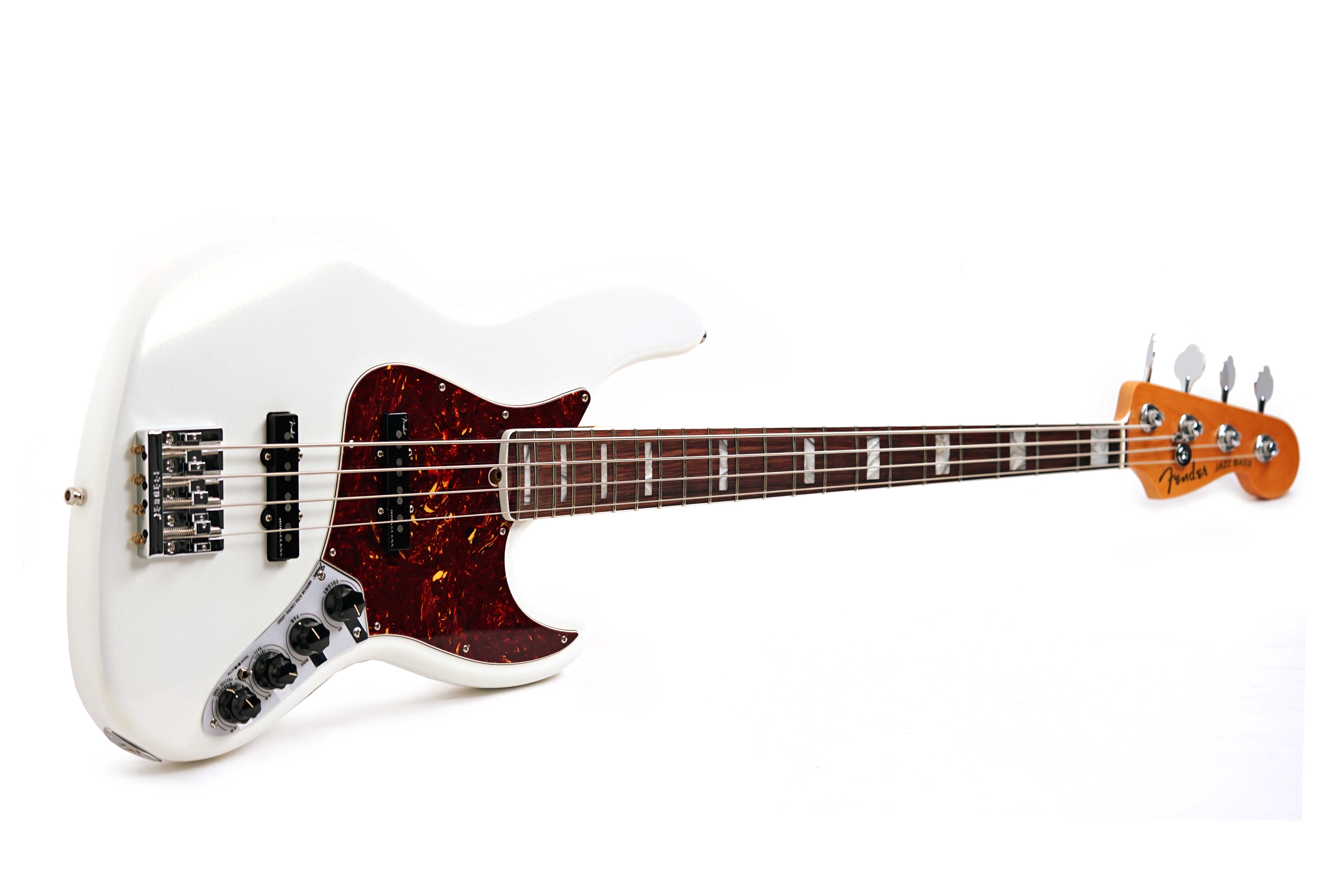 Fender American Ultra Jazz Bass Arctic Pearl Rosewood Fingerboard (Ex-Demo) #US23026440