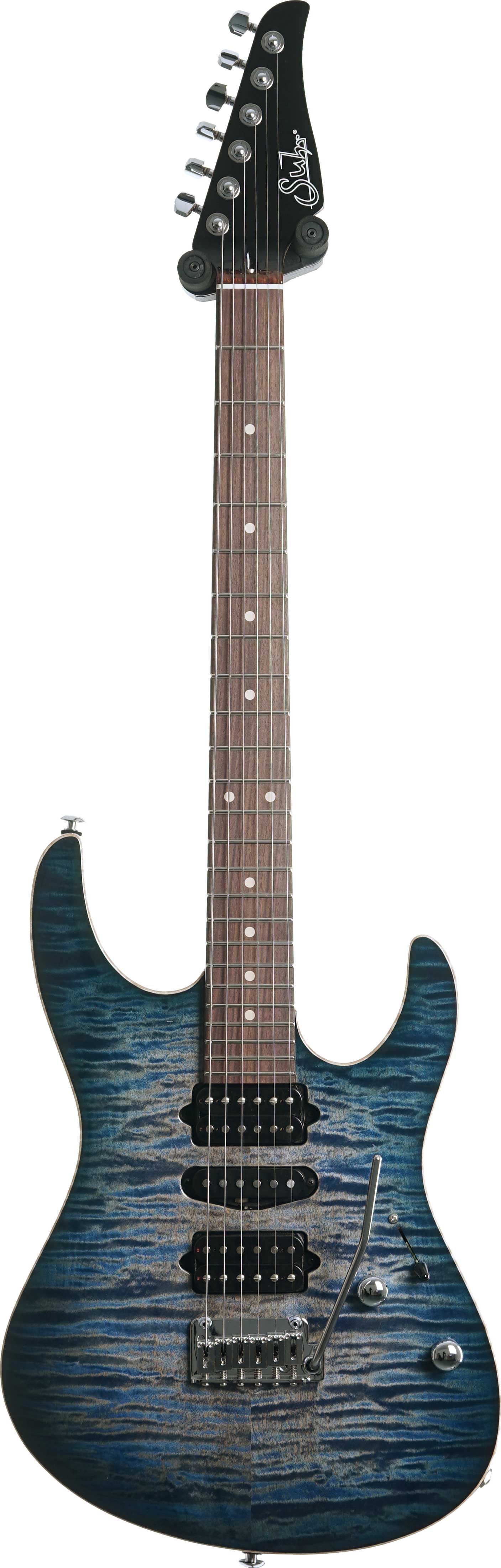 Suhr Modern Plus Faded Trans Whale Blue Burst Pau Ferro HSH #84866