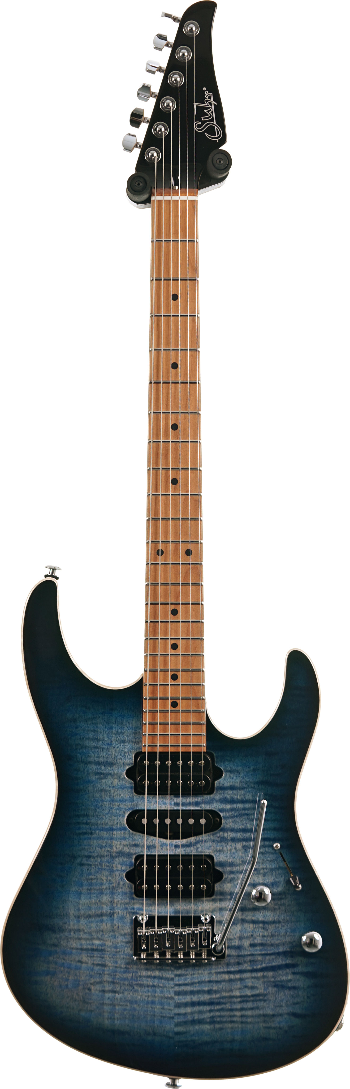 Suhr Modern Plus Faded Trans Whale Blue Burst Maple Fingerboard HSH #91392