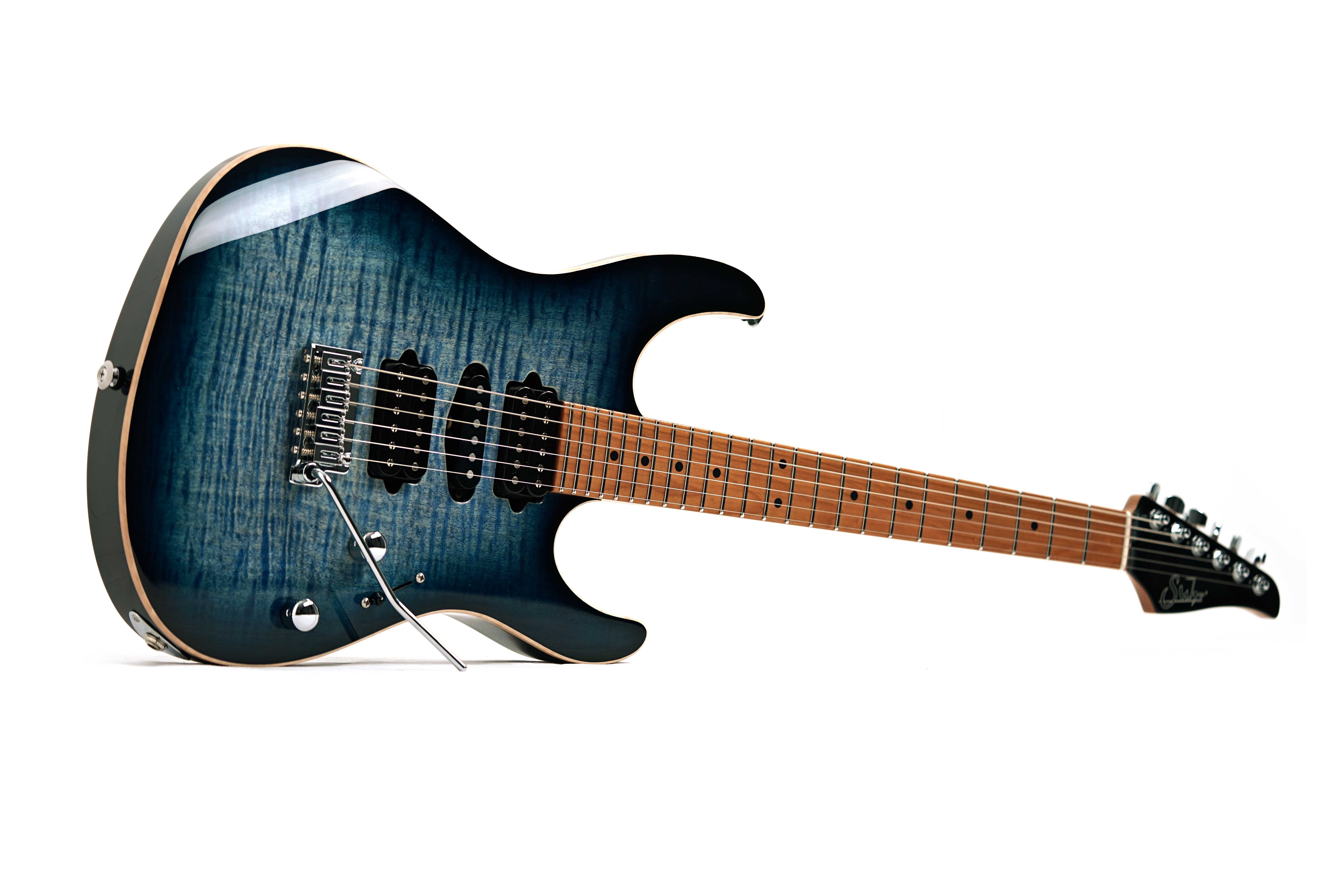 Suhr Modern Plus Faded Trans Whale Blue Burst Maple Fingerboard HSH #91392