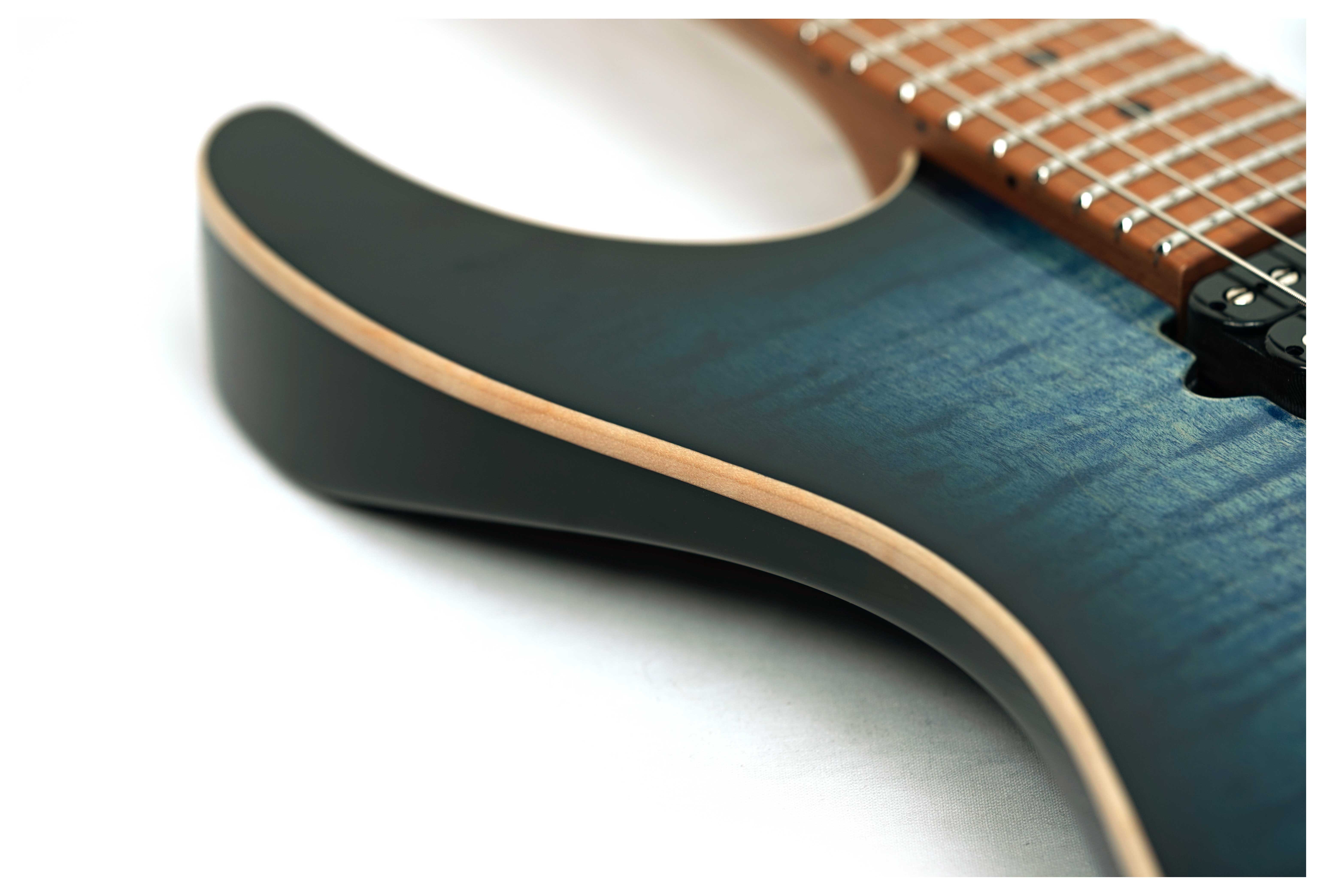 Suhr Modern Plus Faded Trans Whale Blue Burst Maple Fingerboard HSH #91392