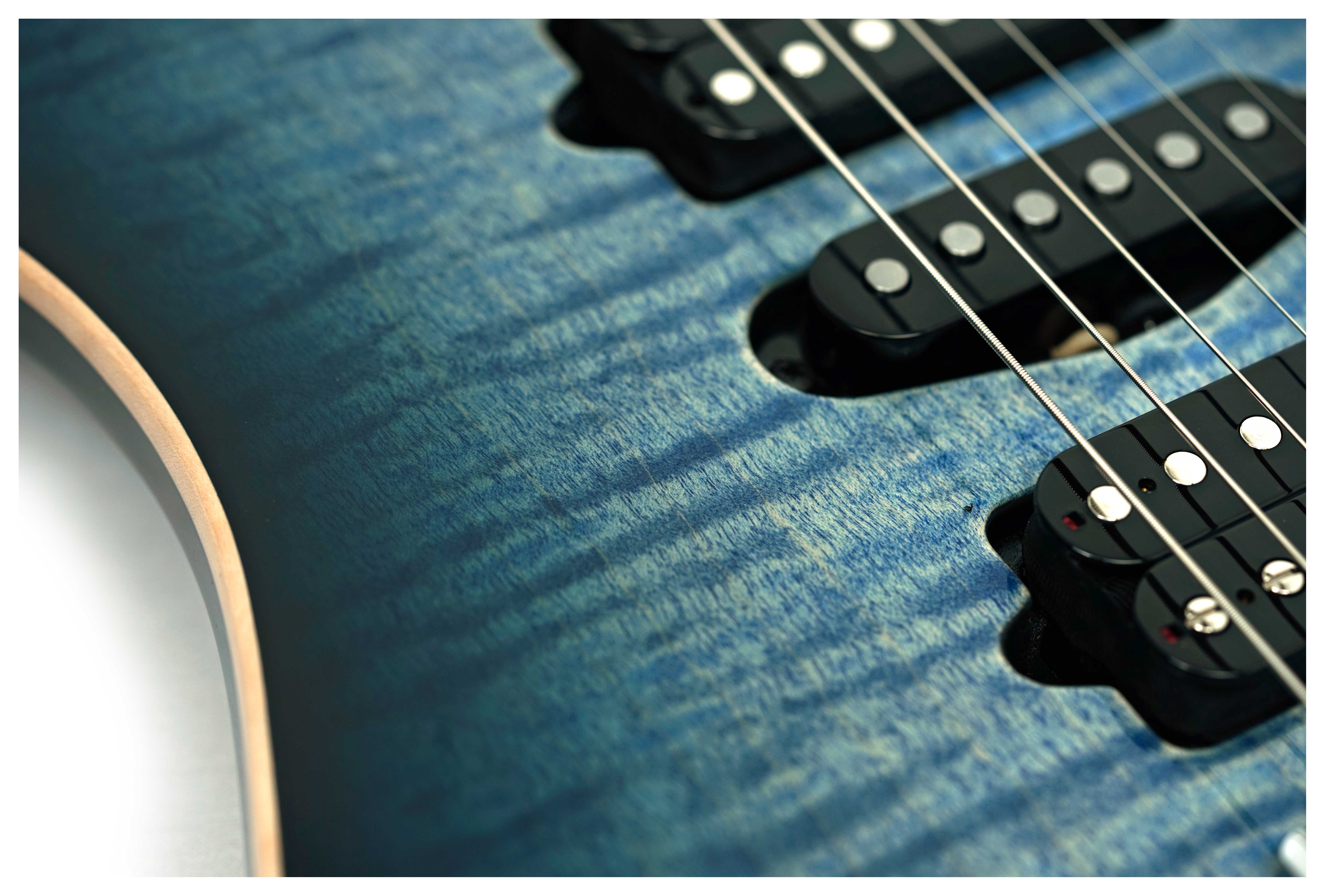 Suhr Modern Plus Faded Trans Whale Blue Burst Maple Fingerboard HSH #91392