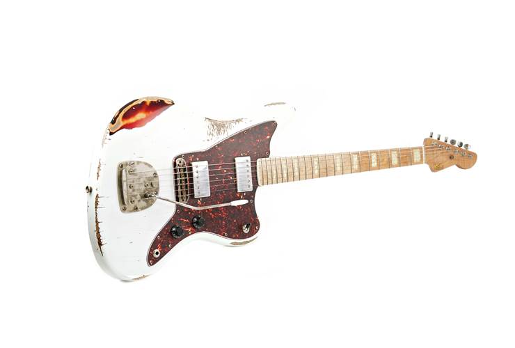 LSL Instruments Placerita White Over 3 Tone Sunburst Heavy Aged Roasted Maple Fingerboard #6070 LSL Instruments Placerita White Over 3 Tone Sunburst Heavy Aged Roasted Maple Fingerboard #6070