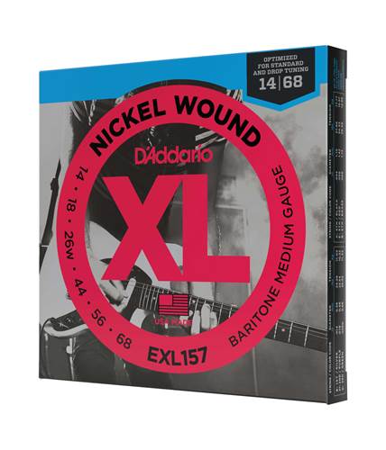 D'Addario EXL157 Nickel Wound Electric Guitar Strings Baritone 14-68