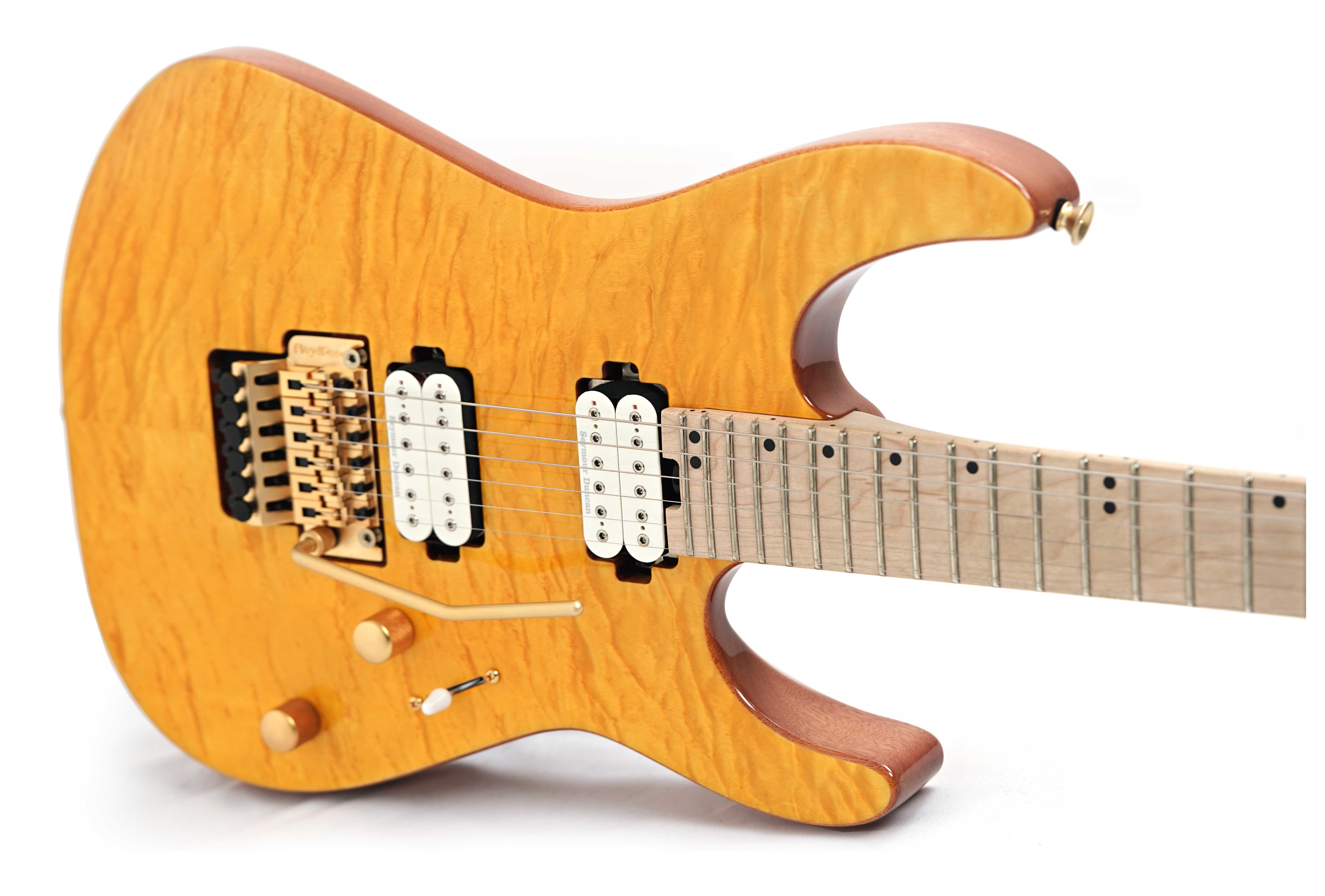 Charvel Pro-Mod DK24 HH FR M Mahogany with Quilt Maple Dark Amber (Ex-Demo) #MC24002524
