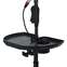 Gator Frameworks Microphone Stand Accessory Tray With Drink Holder Black  Front View