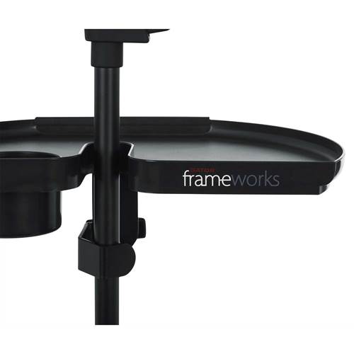 Gator Frameworks Microphone Stand Accessory Tray With Drink Holder Black Gator Frameworks Microphone Stand Accessory Tray With Drink Holder Black