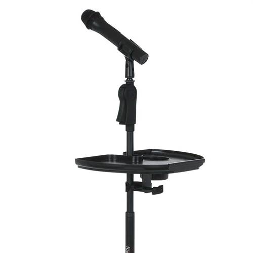 Gator Frameworks Microphone Stand Accessory Tray With Drink Holder Black Gator Frameworks Microphone Stand Accessory Tray With Drink Holder Black
