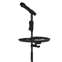 Gator Frameworks Microphone Stand Accessory Tray With Drink Holder Black  Front View