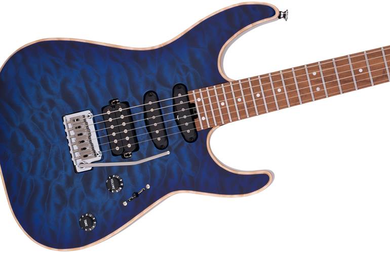 Charvel USA Select DK24 HSS 2PT CM QM Blue Burst Charvel USA Select DK24 HSS 2PT CM QM Blue Burst