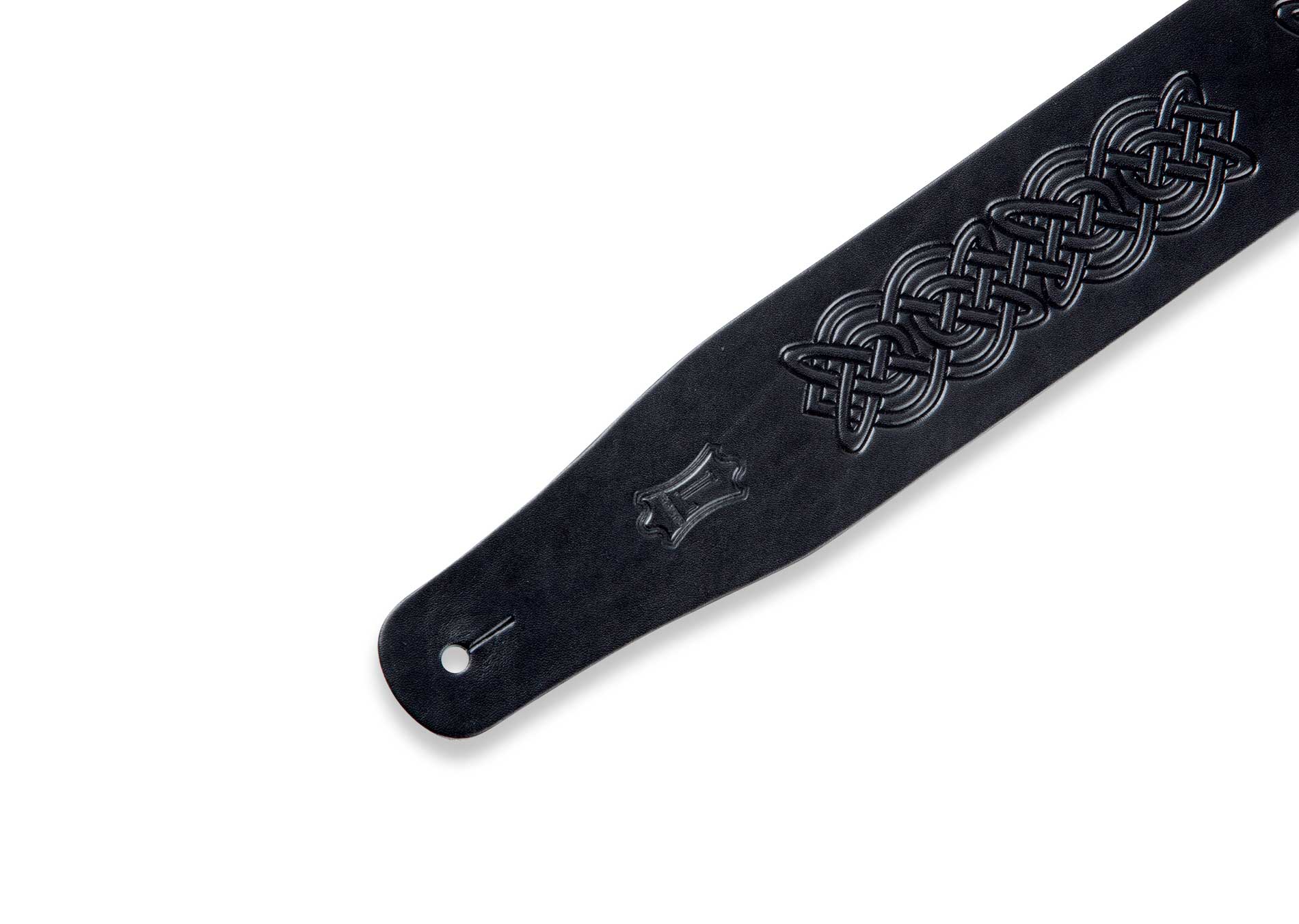 Levy's Celtic Knot Emboss Guitar Strap Black