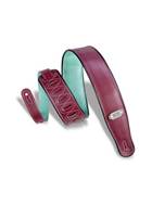 Levy's 2 3/4 Inch Wide Reversible Vinyl Guitar Strap Burgundy/Seafoam