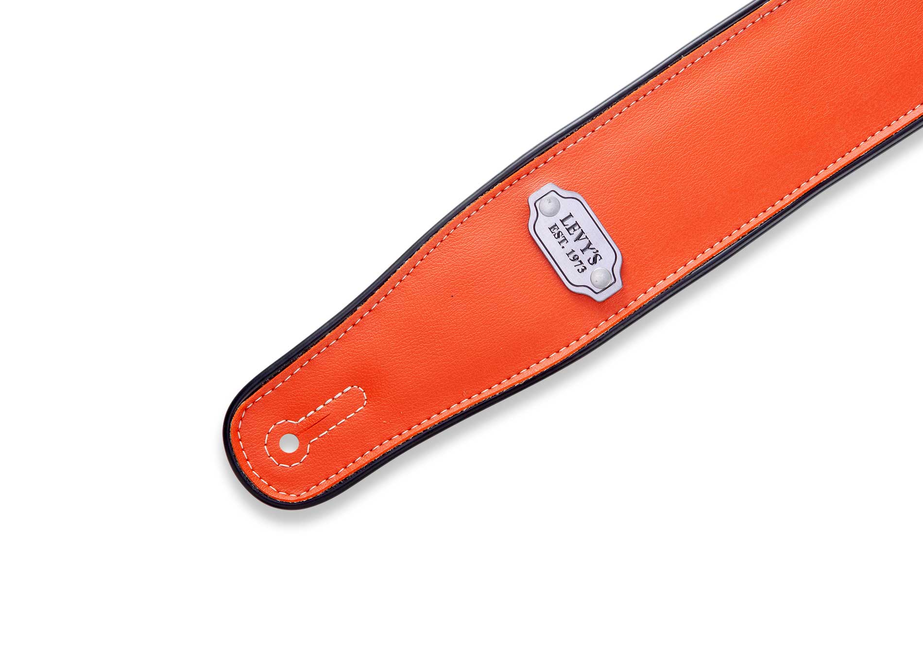 Levy's 2 3/4 Inch Wide Reversible Vinyl Guitar Strap Orange/Grey