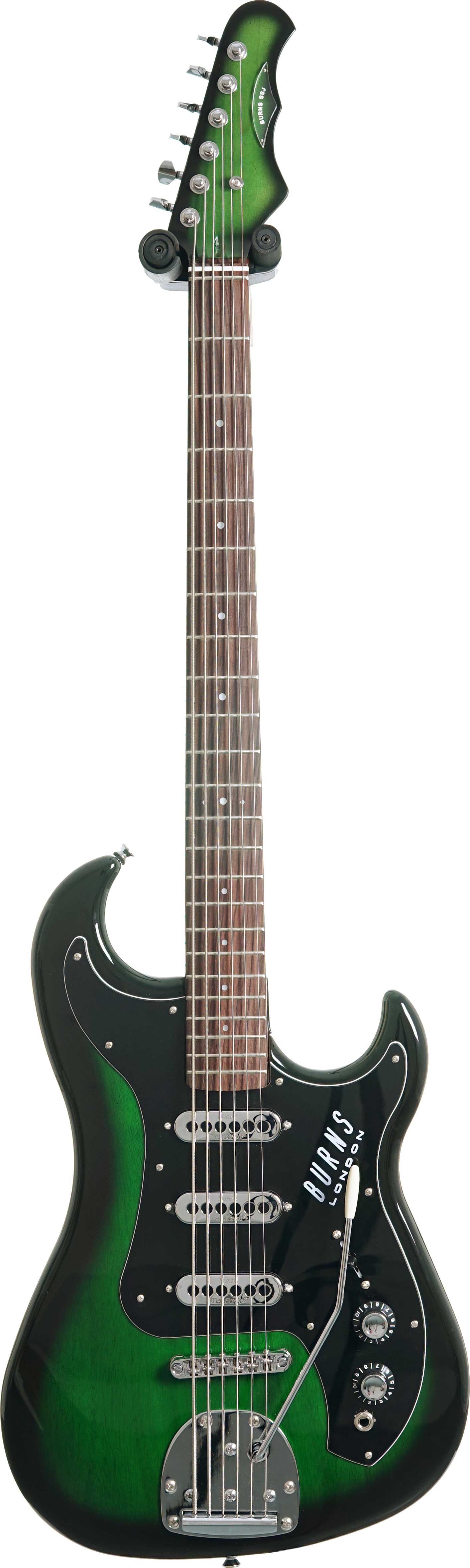 Burns Short Scale Jazz Six Bass Green Burst (Ex-Demo) #2212452