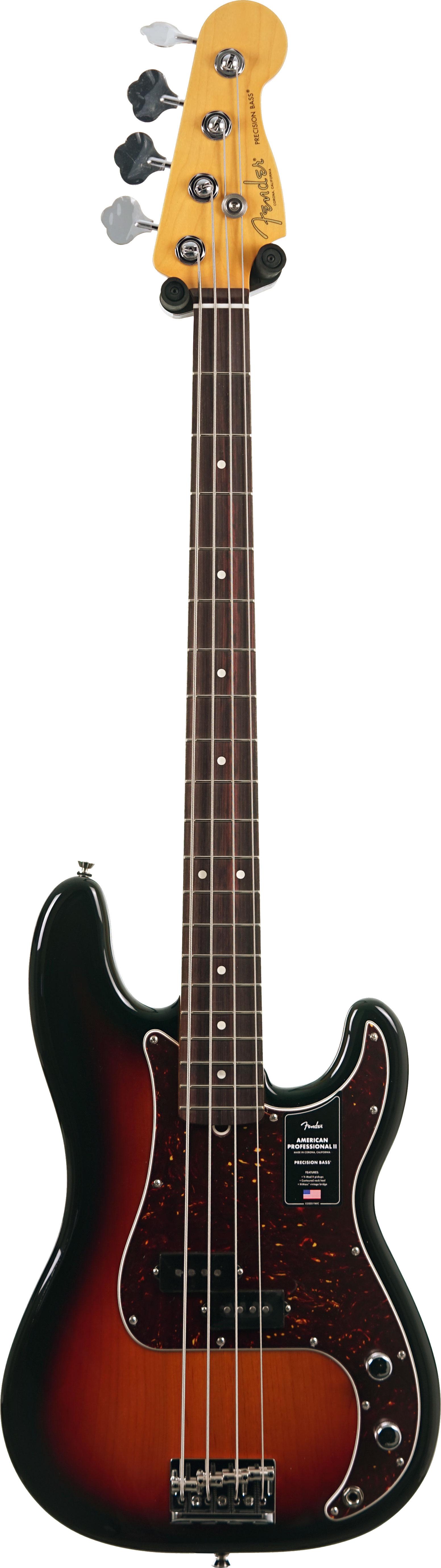 Fender American Professional II Precision Bass 3 Tone Sunburst Rosewood Fingerboard #US26026174