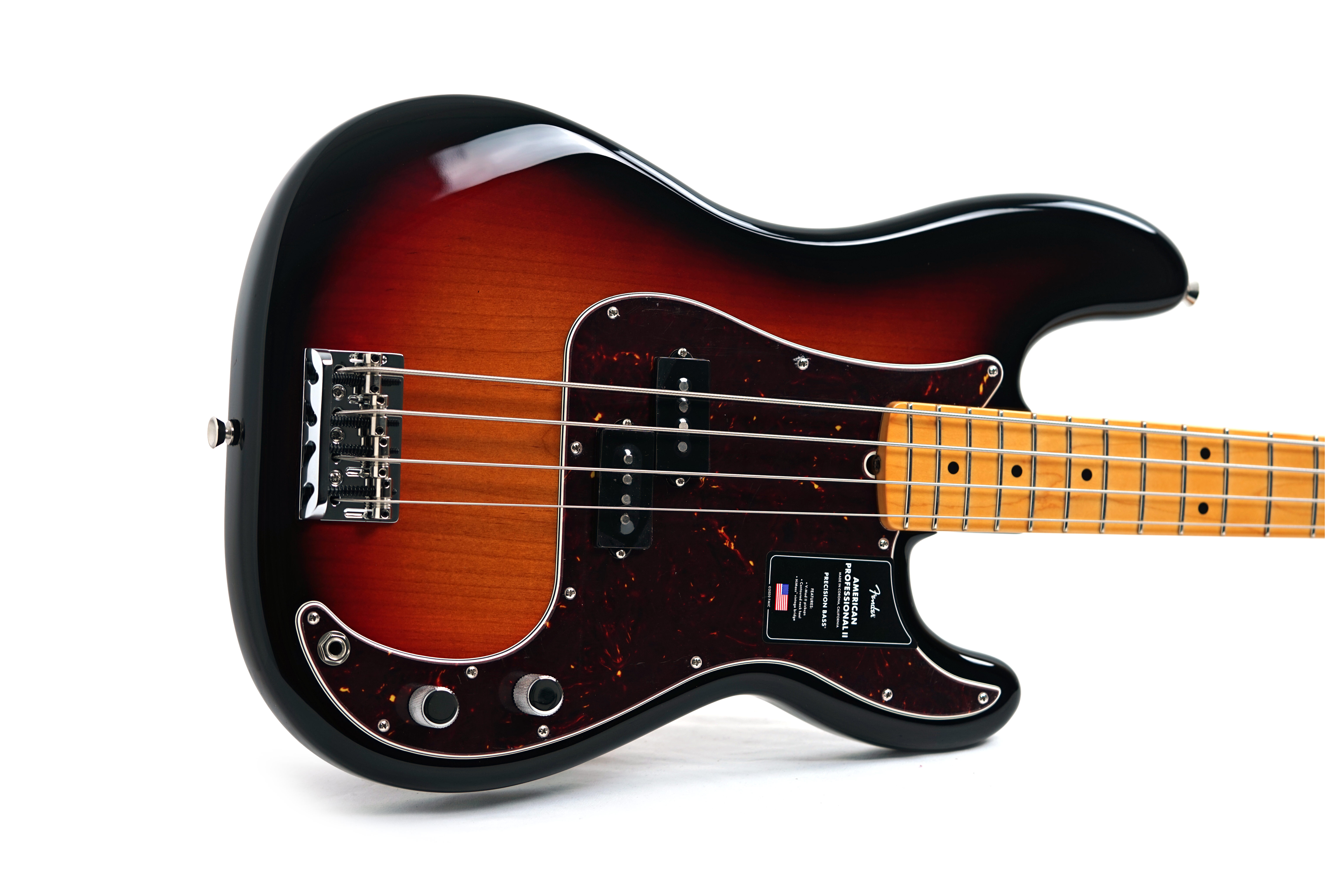 Fender American Professional II Precision Bass 3 Tone Sunburst Maple Fingerboard #US25093129