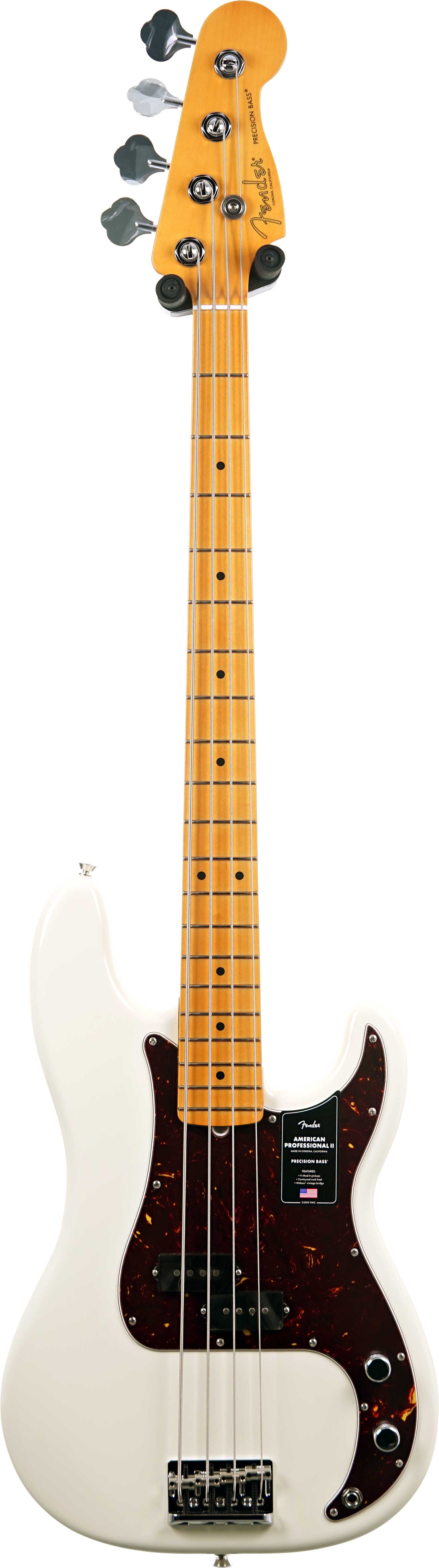 Fender American Professional II Precision Bass Olympic White Maple Fingerboard #US25093939