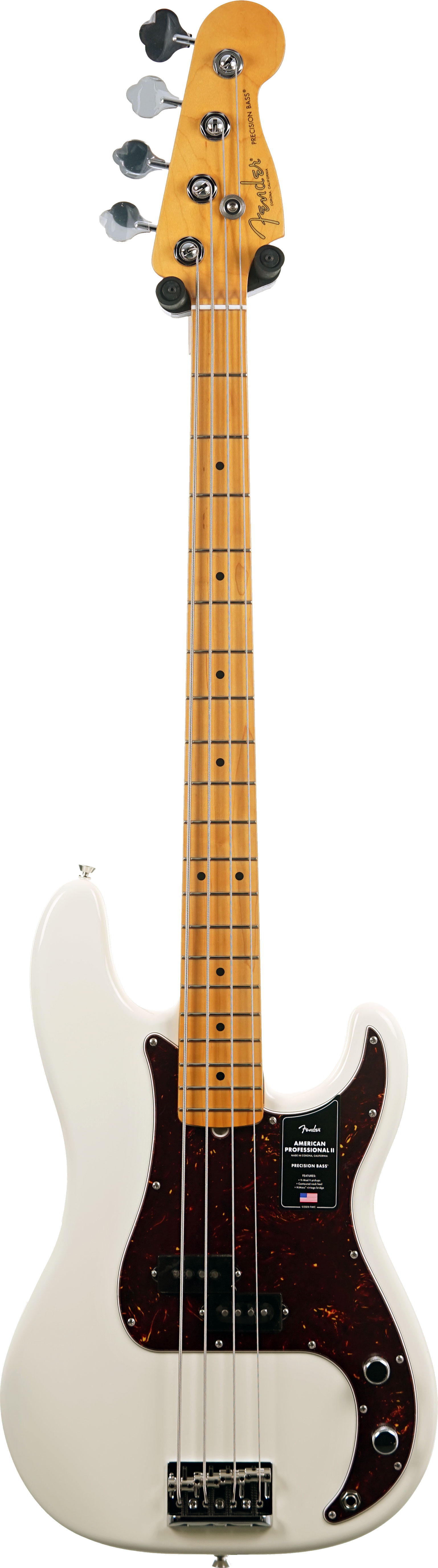 Fender American Professional II Precision Bass Olympic White Maple Fingerboard #US25100970