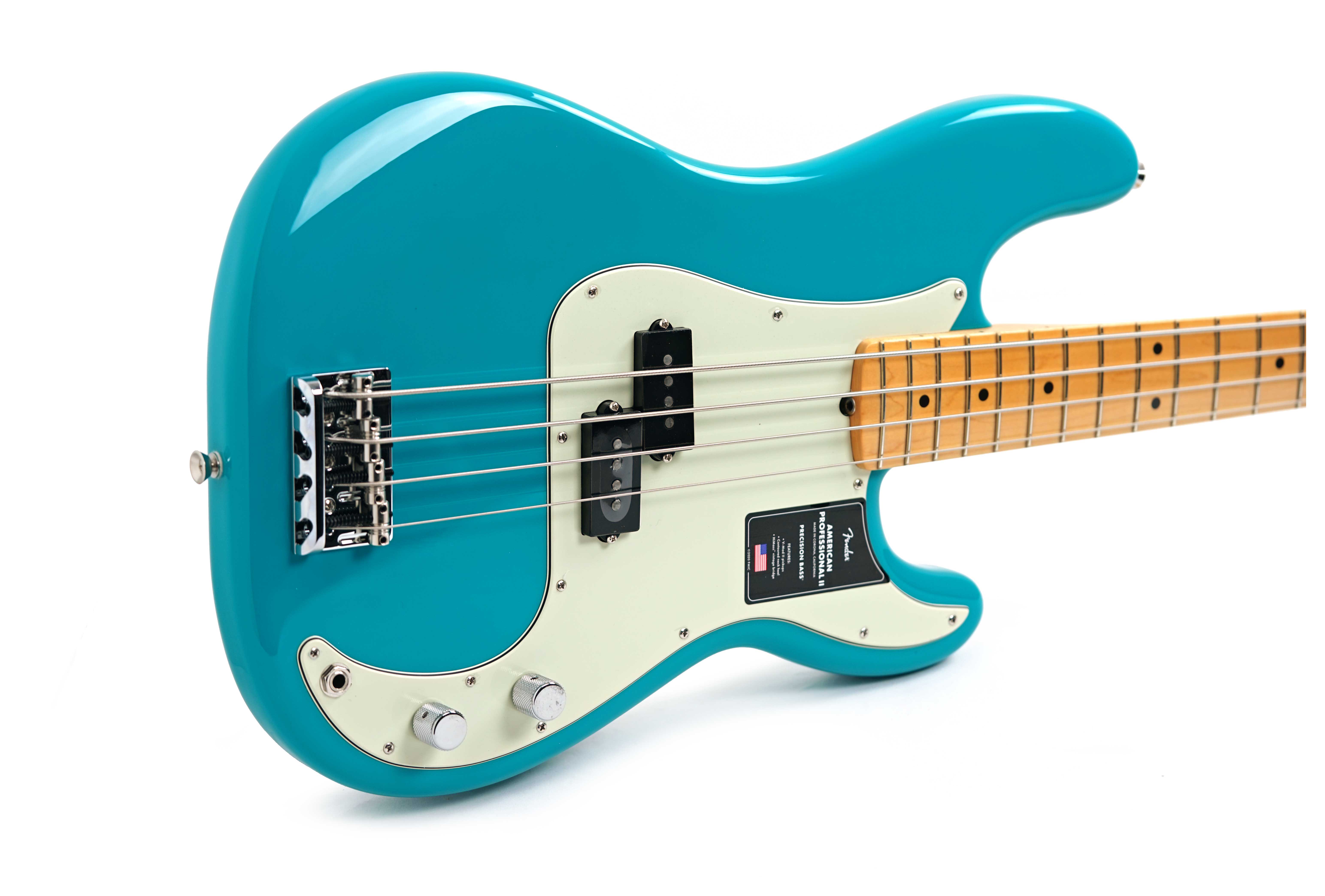 Fender American Professional II Precision Bass Miami Blue Maple Fingerboard #US24046894