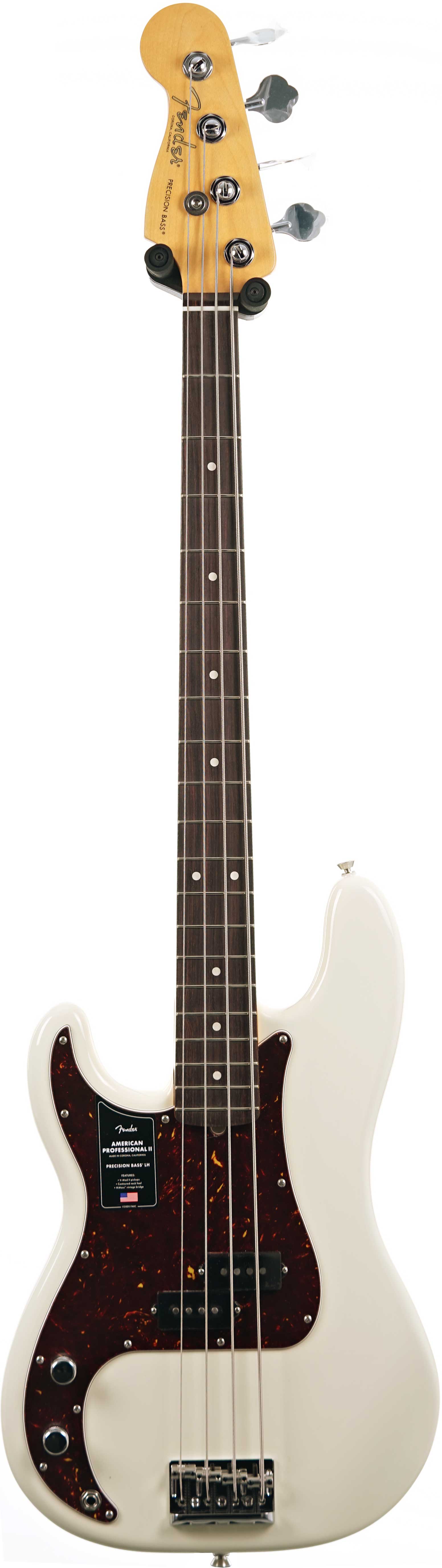 Fender American Professional II Precision Bass Olympic White Rosewood Fingerboard Left Handed (Ex-Demo) #US25066756