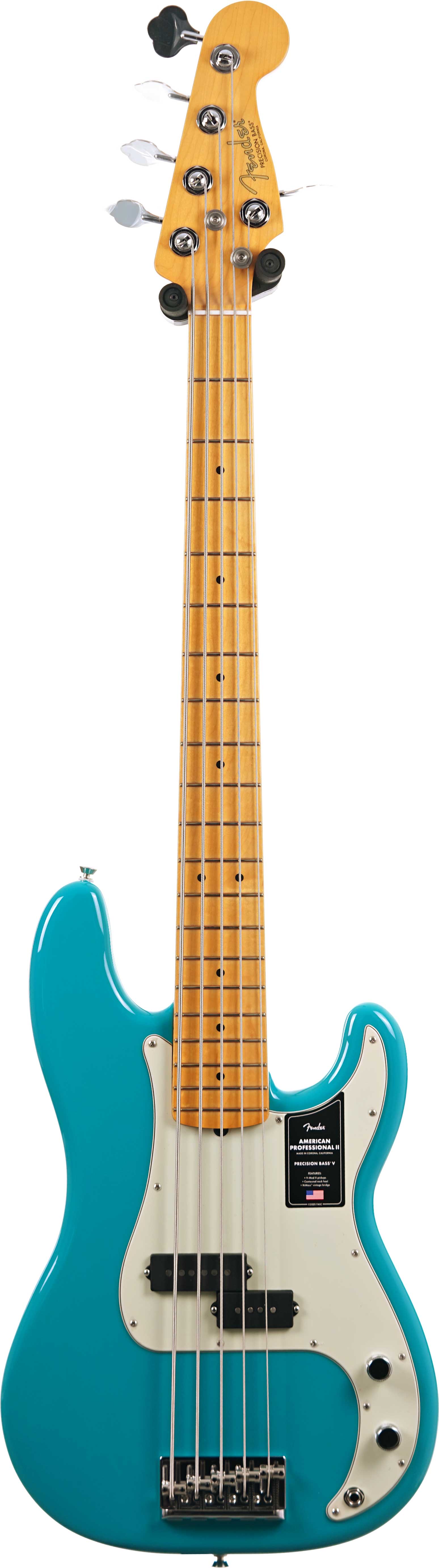 Fender American Professional II Precision Bass V Miami Blue Maple Fingerboard (Ex-Demo) #US24044632