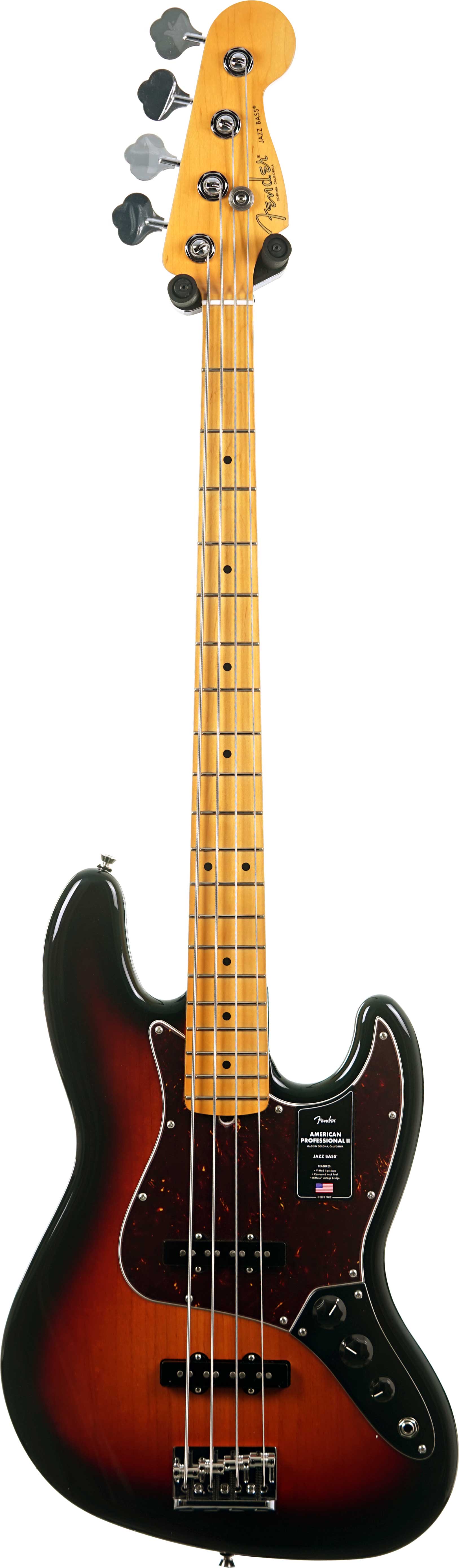 Fender American Professional II Jazz Bass 3 Tone Sunburst Maple Fingerboard #US25103584