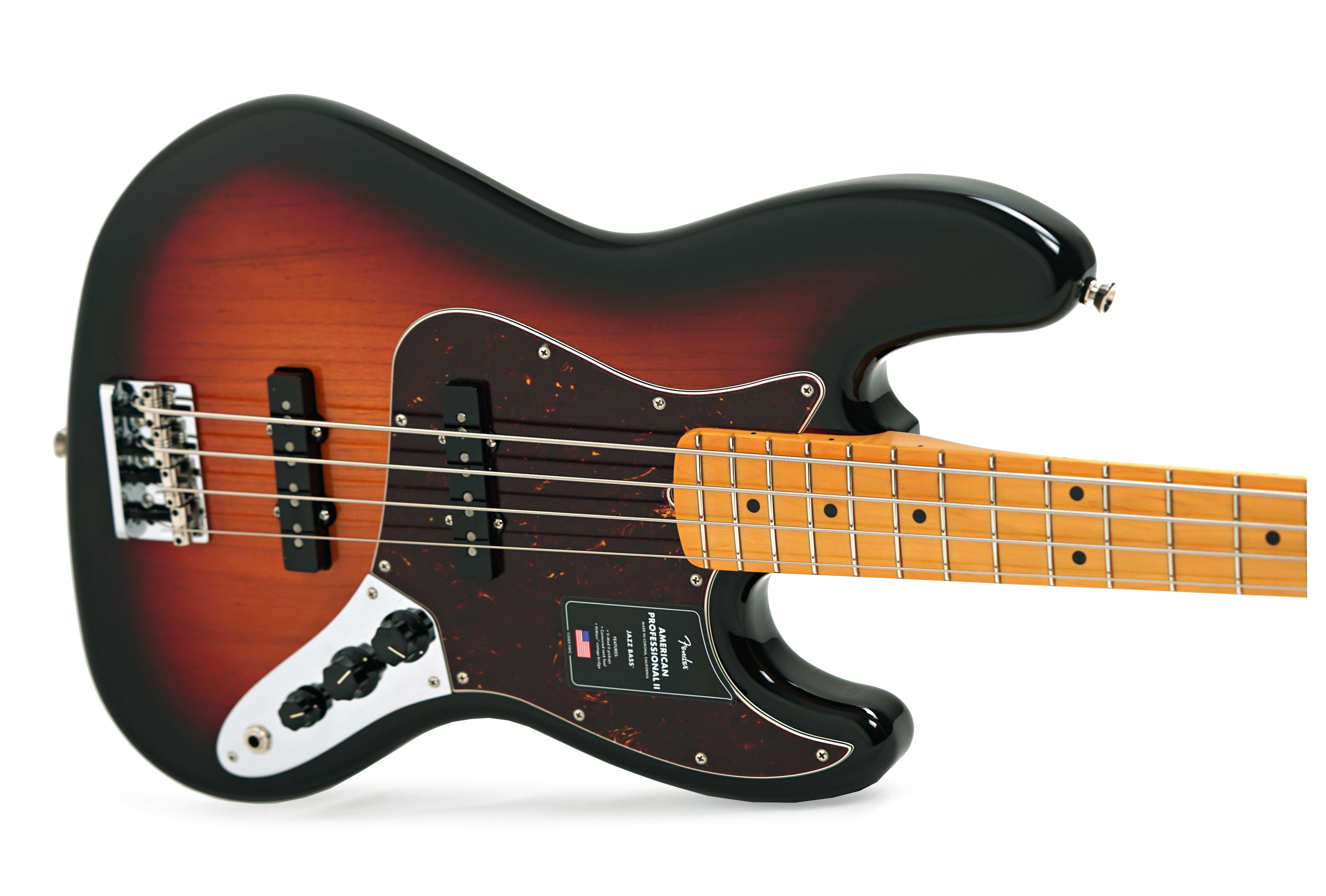 Fender American Professional II Jazz Bass 3 Tone Sunburst Maple Fingerboard #US25103584