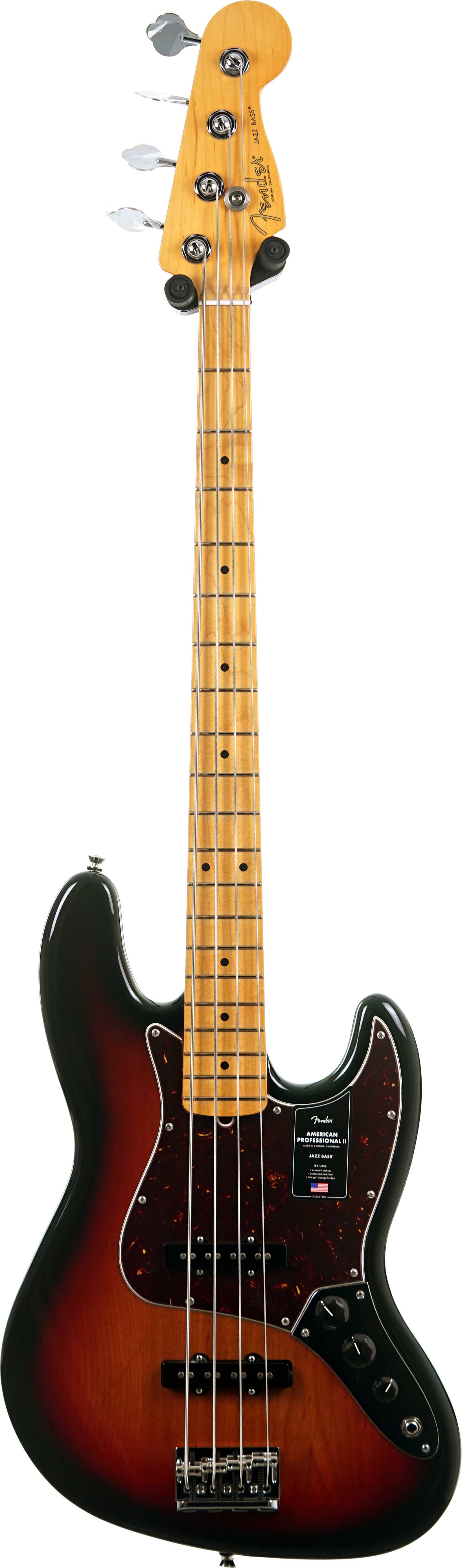 Fender American Professional II Jazz Bass 3 Tone Sunburst Maple Fingerboard #US25094380
