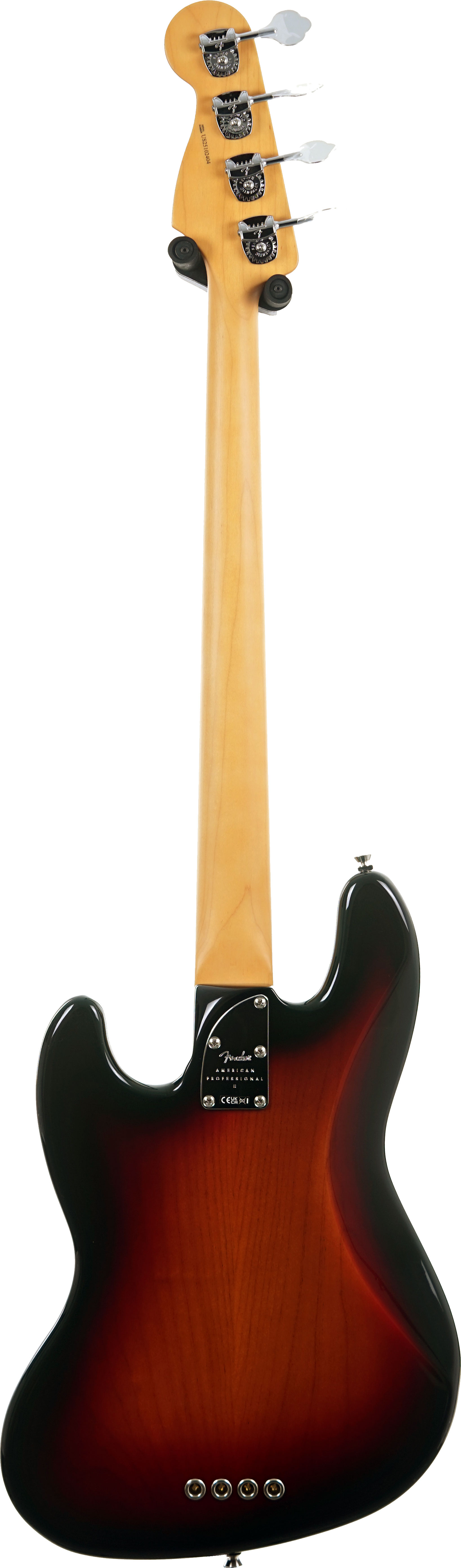 Fender American Professional II Jazz Bass Fretless 3 Tone Sunburst Rosewood Fingerboard #US25102404
