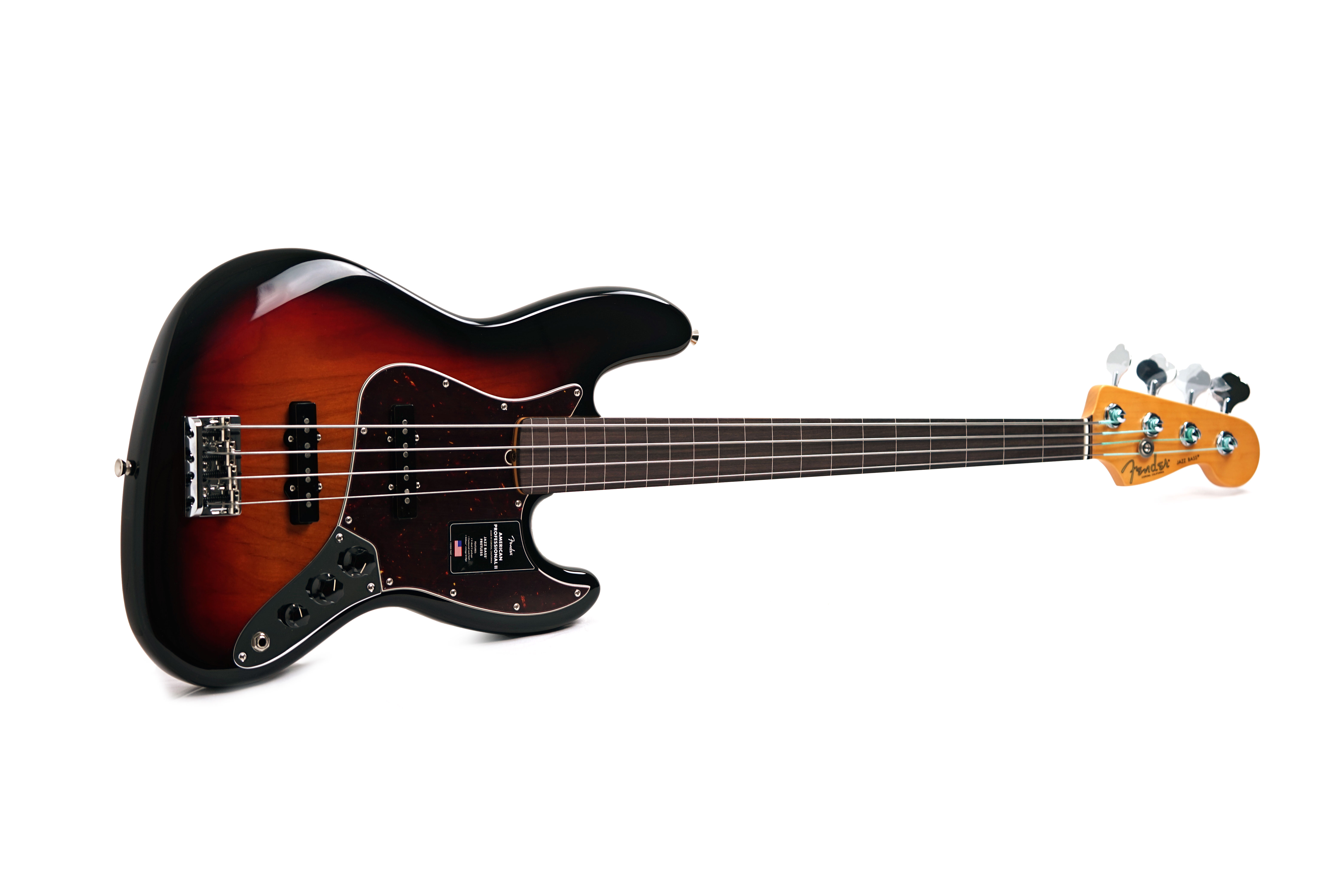 Fender American Professional II Jazz Bass Fretless 3 Tone Sunburst Rosewood Fingerboard #US25102404