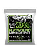 Ernie Ball Regular Slinky 5-String Flatwound Electric Bass Strings 45-130 Gauge