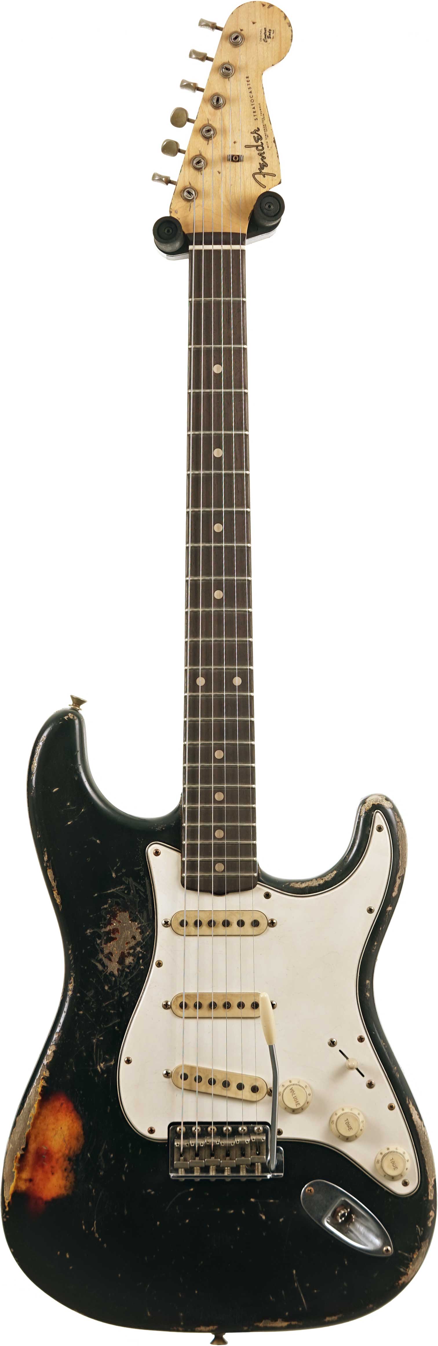 Fender Custom Shop 61 Stratocaster Heavy Relic Black over 3 Tone Sunburst Master Built by Jason Smith #R147563