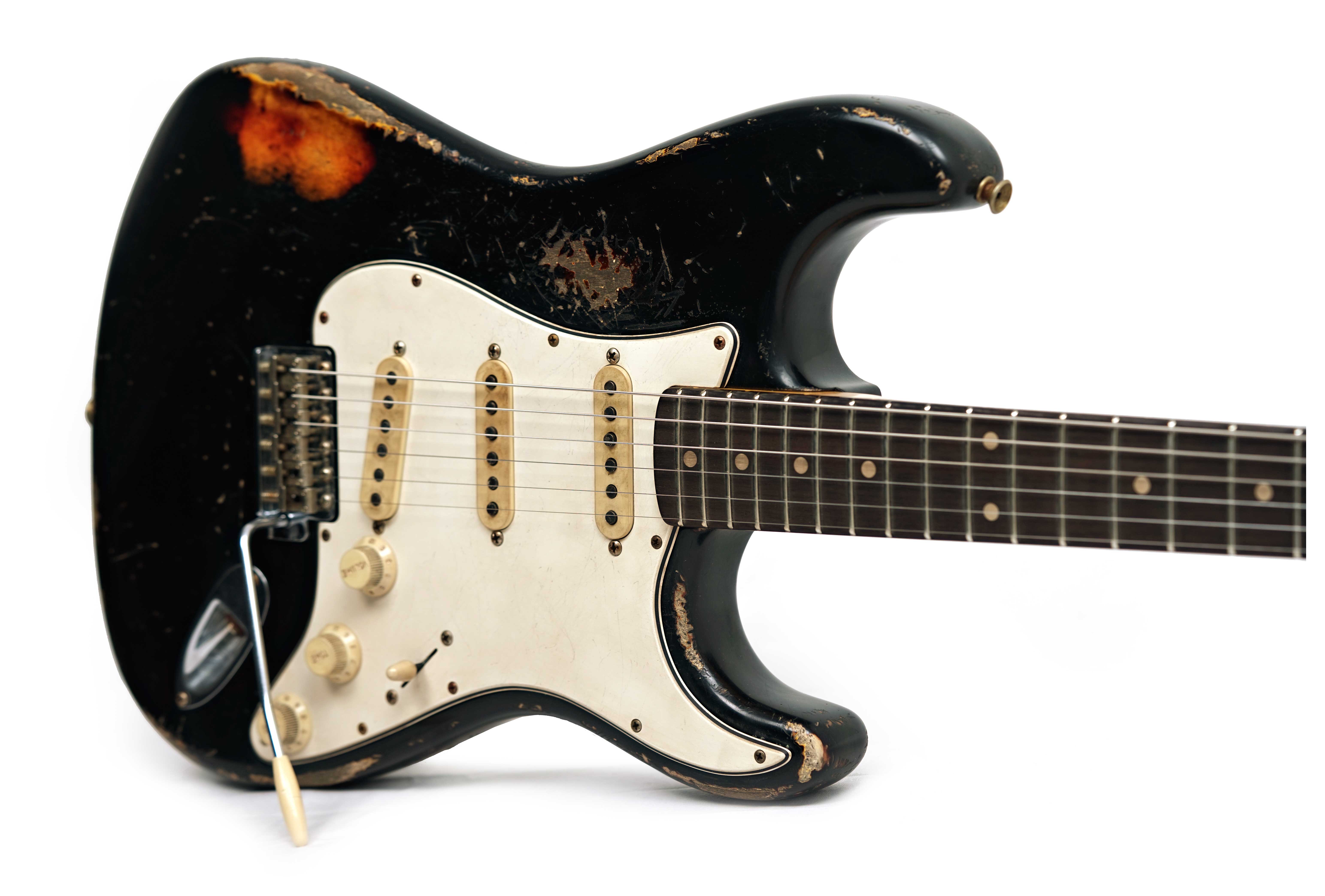 Fender Custom Shop 61 Stratocaster Heavy Relic Black over 3 Tone Sunburst Master Built by Jason Smith #R147563