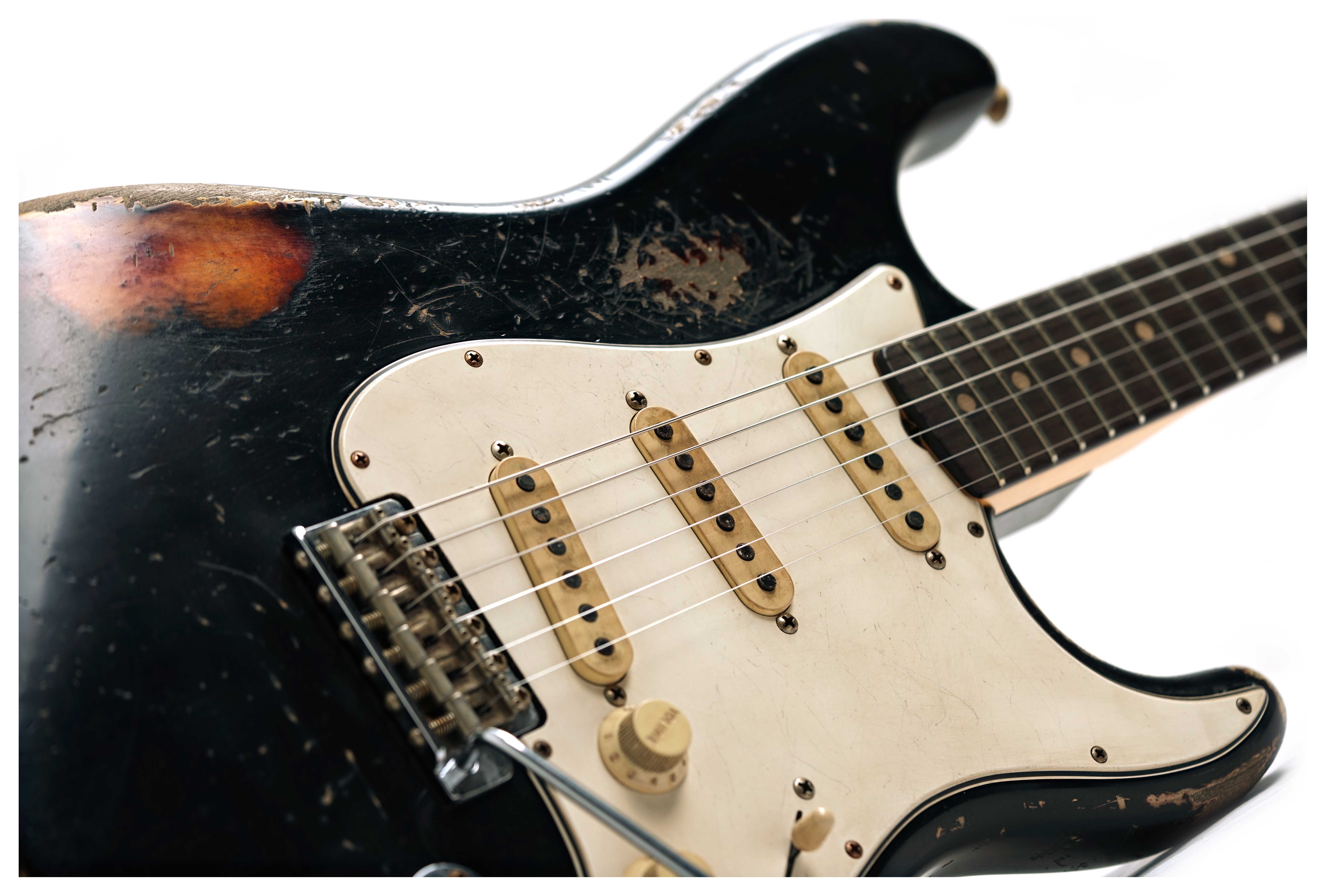 Fender Custom Shop 61 Stratocaster Heavy Relic Black over 3 Tone Sunburst Master Built by Jason Smith #R147563