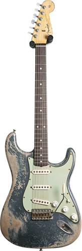 Fender Custom Shop 61 Stratocaster Heavy Relic Charcoal Frost Metallic over Desert Sand Master Built by Dennis Galuszka #R134652 Fender Custom Shop 61 Stratocaster Heavy Relic Charcoal Frost Metallic over Desert Sand Master Built by Dennis Galuszka #R134652