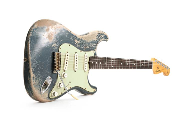 Fender Custom Shop 61 Stratocaster Heavy Relic Charcoal Frost Metallic over Desert Sand Master Built by Dennis Galuszka #R134652 Fender Custom Shop 61 Stratocaster Heavy Relic Charcoal Frost Metallic over Desert Sand Master Built by Dennis Galuszka #R134652