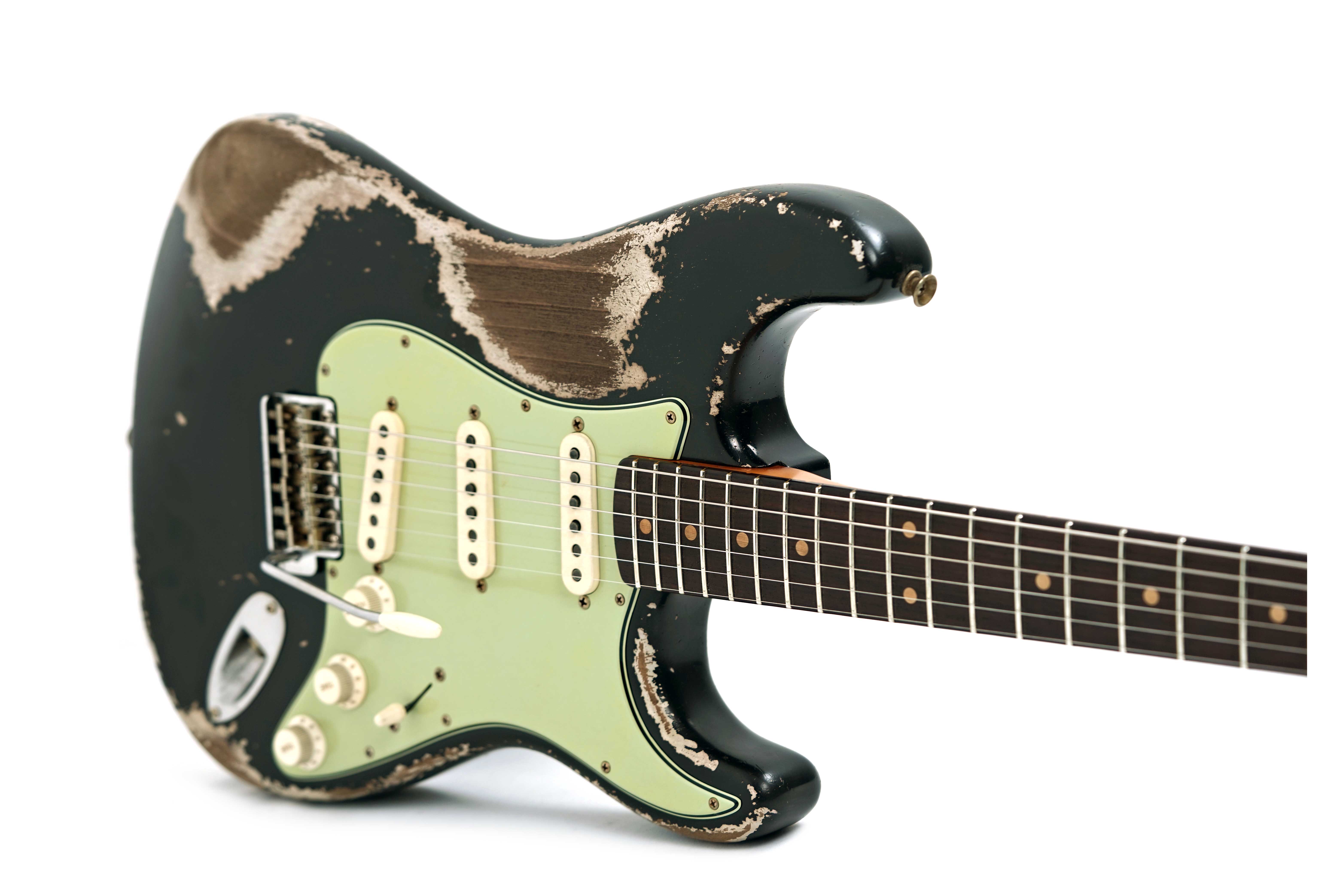 Fender Custom Shop 61 Stratocaster Heavy Relic Black over Shoreline Gold Master Built by Paul Waller #R147453