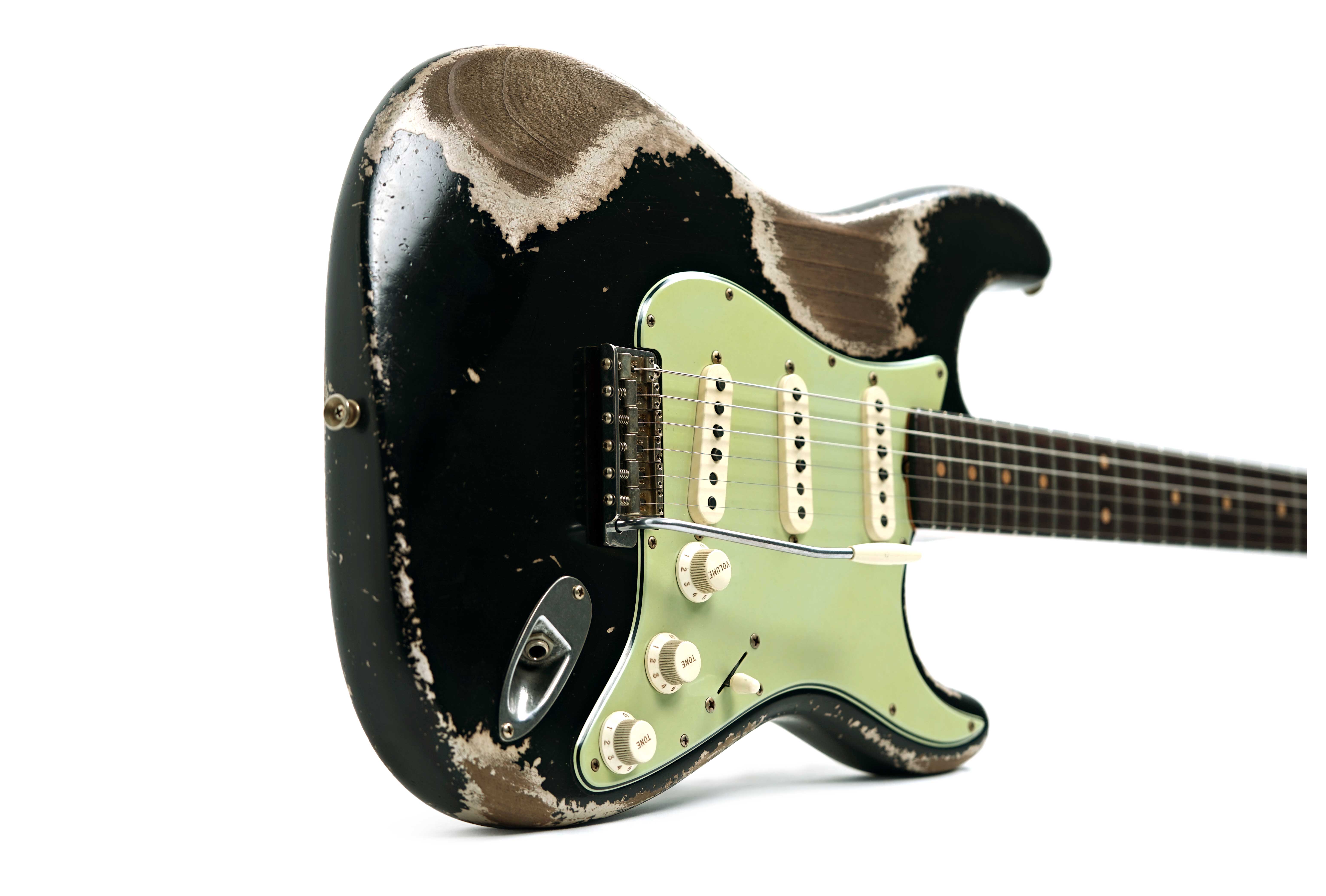 Fender Custom Shop 61 Stratocaster Heavy Relic Black over Shoreline Gold Master Built by Paul Waller #R147453