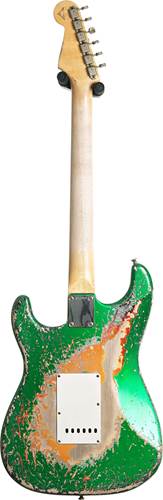 Fender Custom Shop 62 Stratocaster Heavy Relic Caddie Green over 3 Tone Sunburst Rosewood Fingerboard Master Built by Dennis Galuszka #R133969 Fender Custom Shop 62 Stratocaster Heavy Relic Caddie Green over 3 Tone Sunburst Rosewood Fingerboard Master Built by Dennis Galuszka #R133969