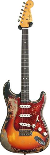 Fender Custom Shop 63 Stratocaster Heavy Relic Bleached 3 Tone Sunburst Rosewood Fingerboard Master Built by Austin MacNutt #R140044 Fender Custom Shop 63 Stratocaster Heavy Relic Bleached 3 Tone Sunburst Rosewood Fingerboard Master Built by Austin MacNutt #R140044