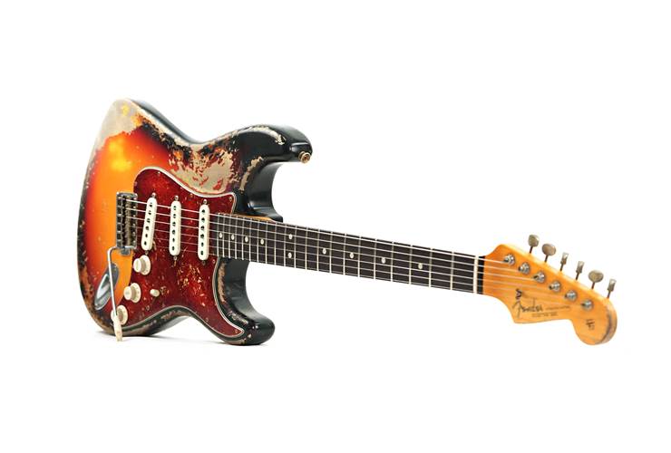 Fender Custom Shop 63 Stratocaster Heavy Relic Bleached 3 Tone Sunburst Rosewood Fingerboard Master Built by Austin MacNutt #R140044 Fender Custom Shop 63 Stratocaster Heavy Relic Bleached 3 Tone Sunburst Rosewood Fingerboard Master Built by Austin MacNutt #R140044