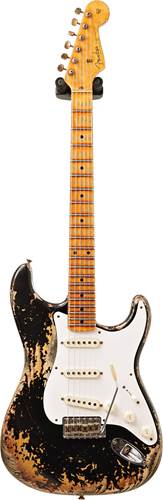 Fender Custom Shop 1957 Stratocaster Super Heavy Relic Black over 2 Tone Sunburst  #R109794