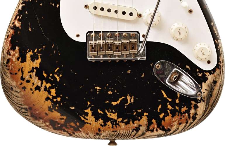 Fender Custom Shop 1957 Stratocaster Super Heavy Relic Black over 2 Tone Sunburst  #R109794 Fender Custom Shop 1957 Stratocaster Super Heavy Relic Black over 2 Tone Sunburst  #R109794