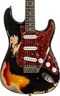 Fender Custom Shop 1960 Stratocaster Super Heavy Relic Black over 3 Tone Sunburst #R113349