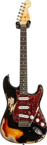 Fender Custom Shop 1960 Stratocaster Super Heavy Relic Black over 3 Tone Sunburst #R113349