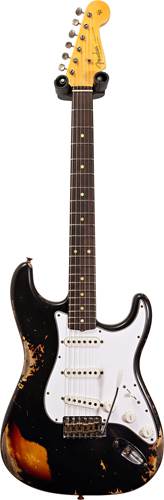 Fender Custom Shop 1961 Strat Heavy Relic Black over 3 Tone Sunburst  #R108056